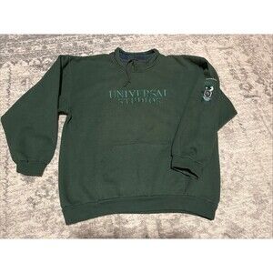 Vintage Universal Studios Made In USA Crewneck Sweatshirt Size Large 90s Green